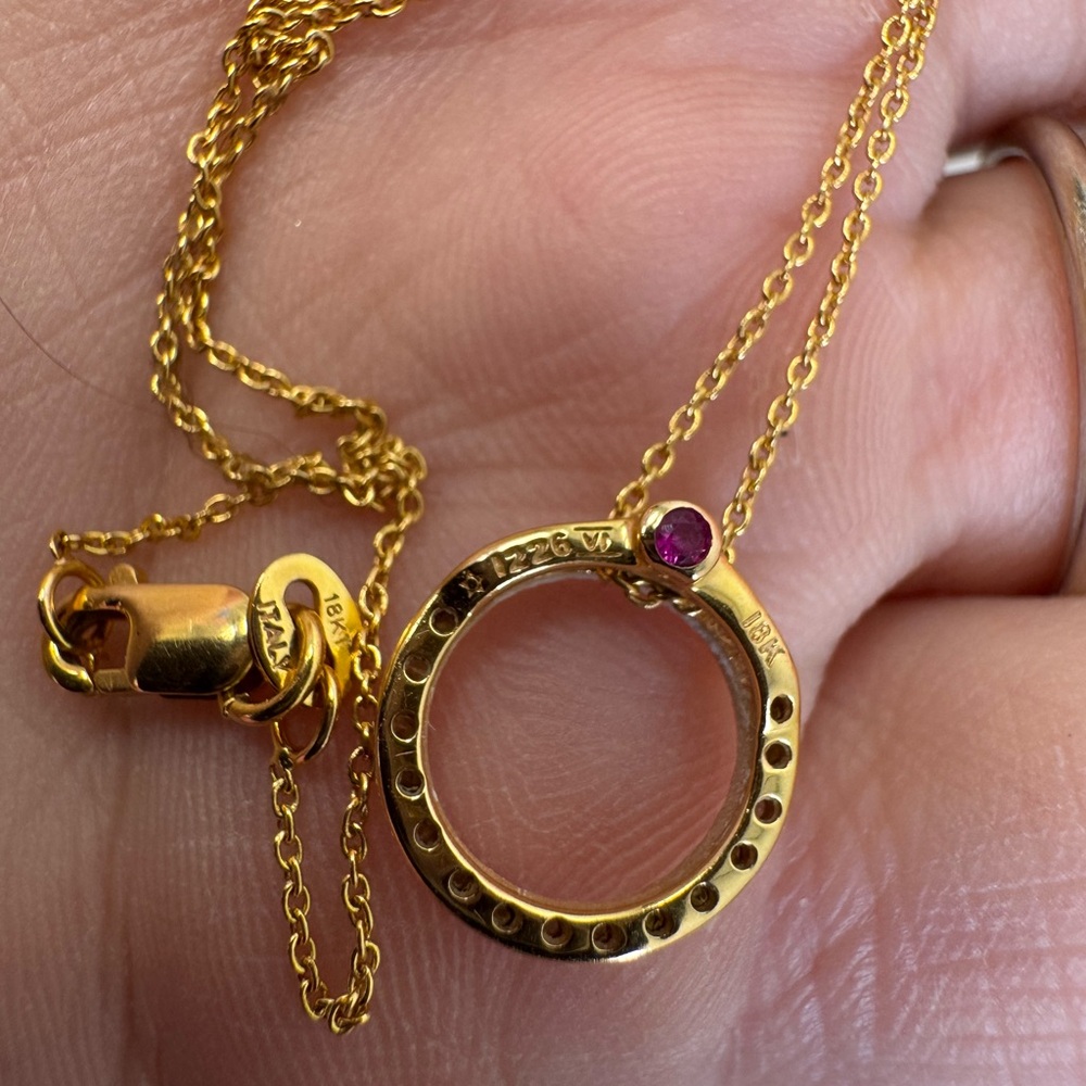 Roberto Coin Gold Necklace with Pink Gemstone